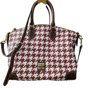 #56 Dooney & Bourke Red and White Houndstooth Women's Bag